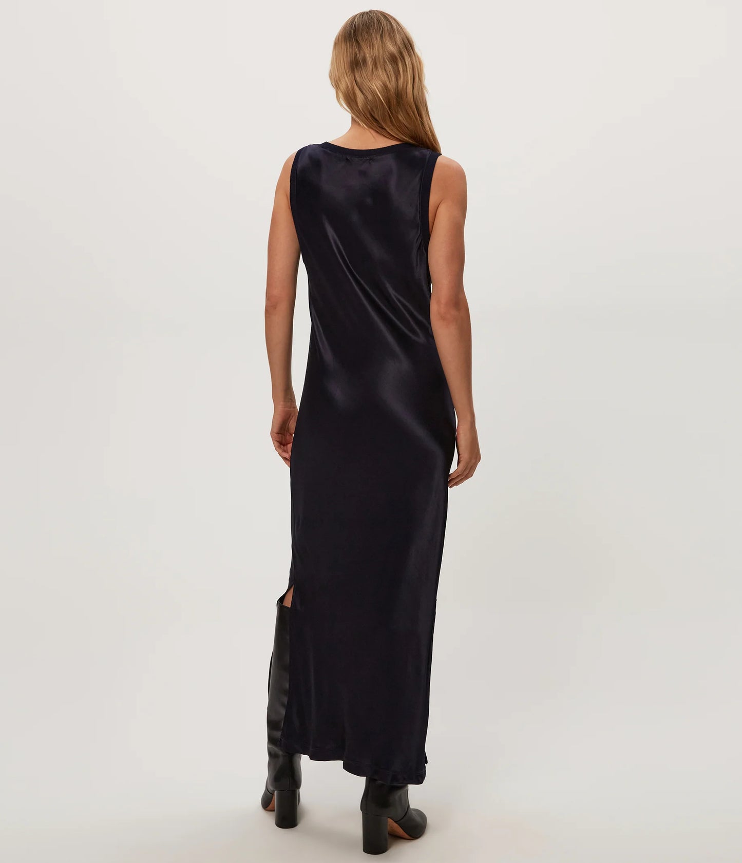 Michael Stars Randi Satin Midi Dress-Nocturnal