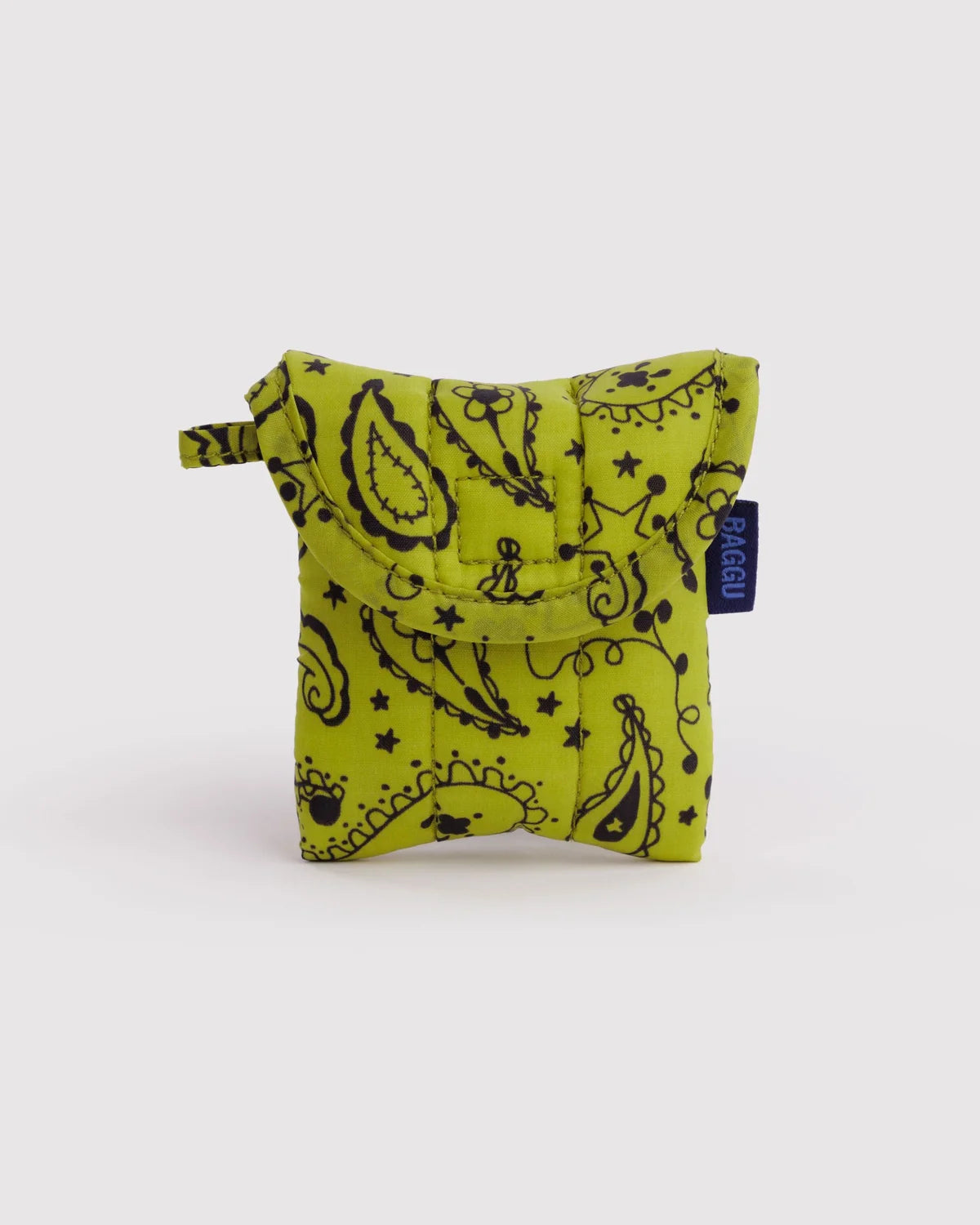 BAGGU Puffy Earbuds Case- Chartreuse Paisley
