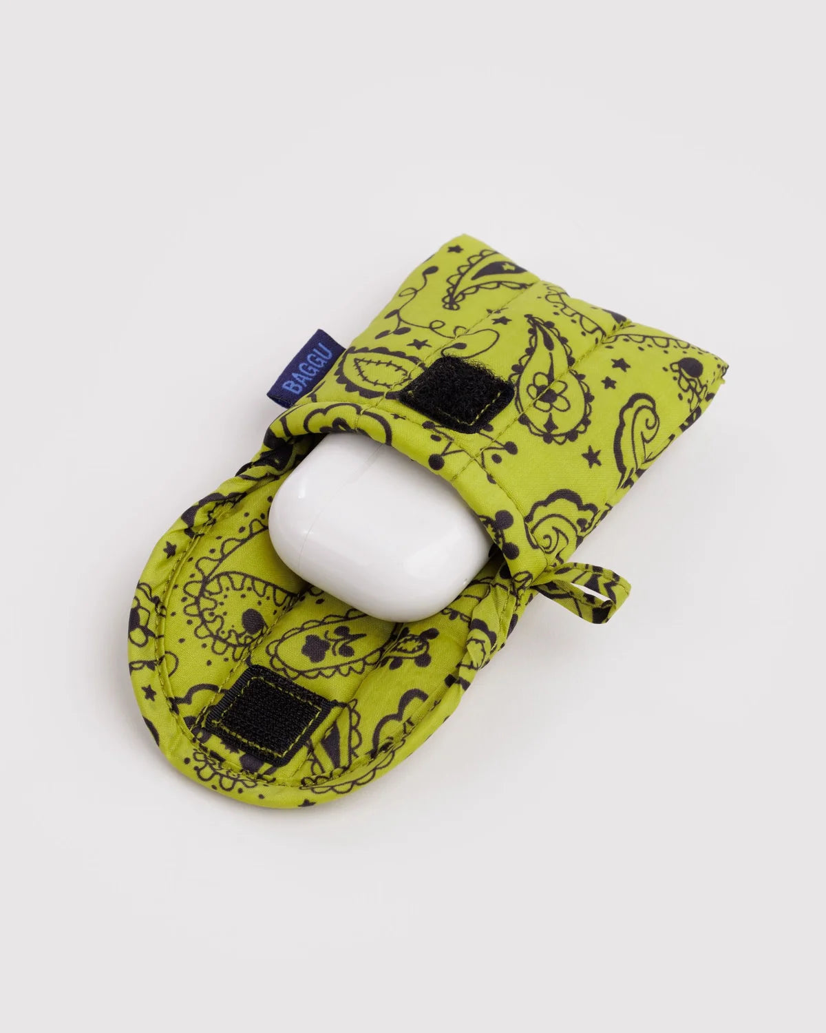 BAGGU Puffy Earbuds Case- Chartreuse Paisley