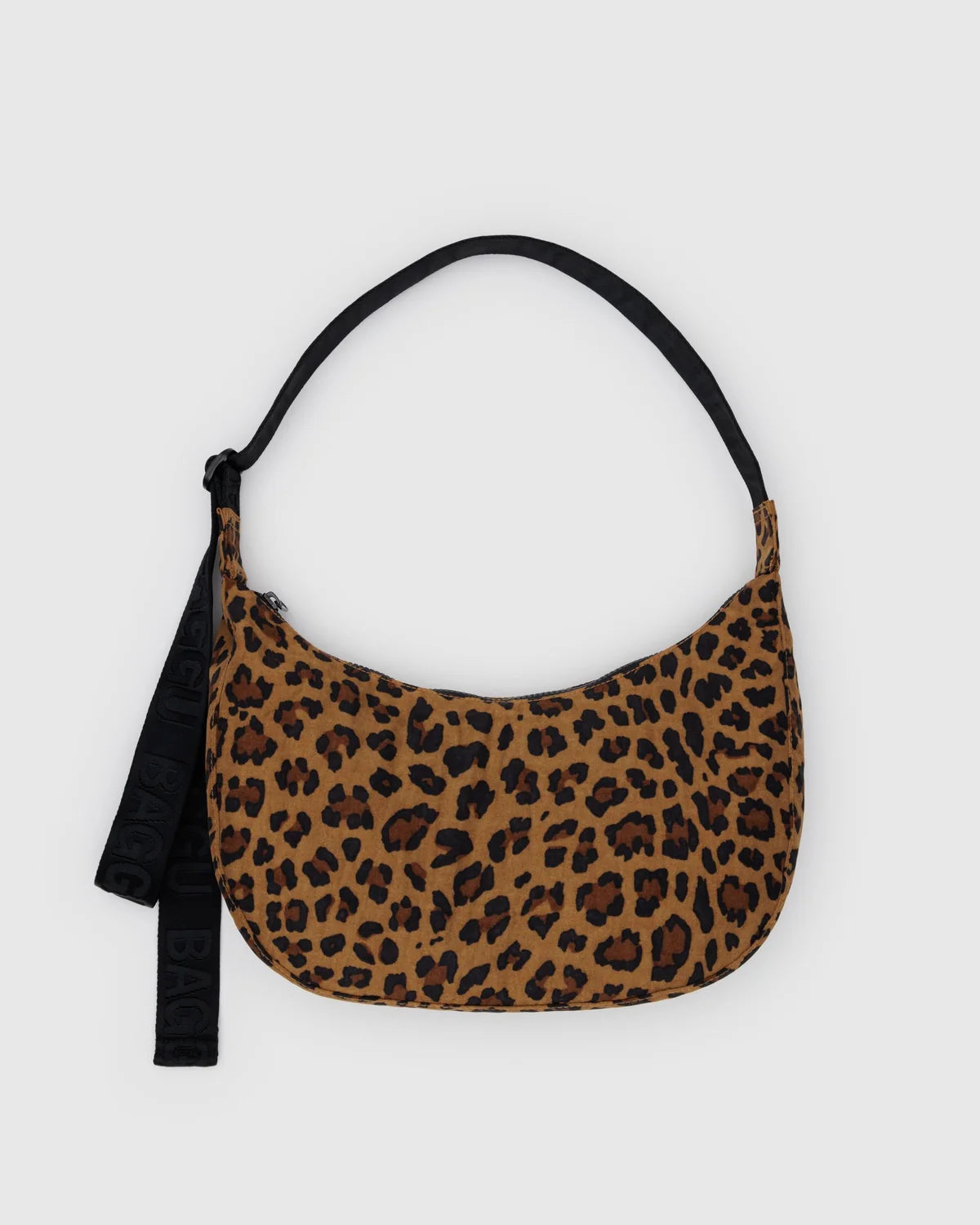 BAGGU Medium Nylon Crescent Bag- Leopard
