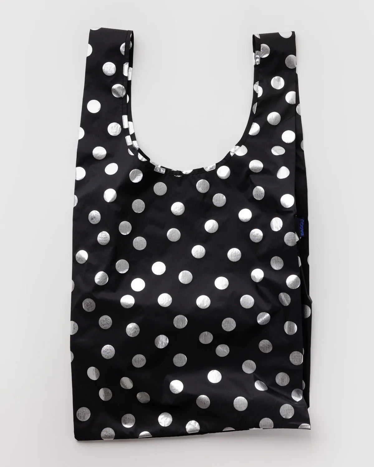 BAGGU Big Baggu Bag- Silver Metallic Polka Dot
