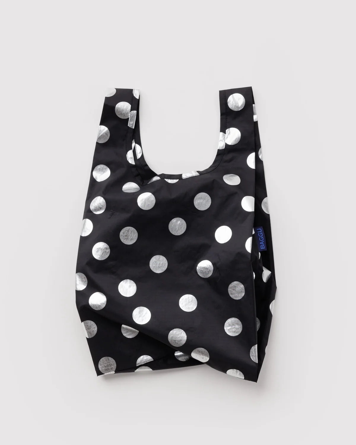 BAGGU Baby Bagg Bag- Silver Metallic Polka Dot