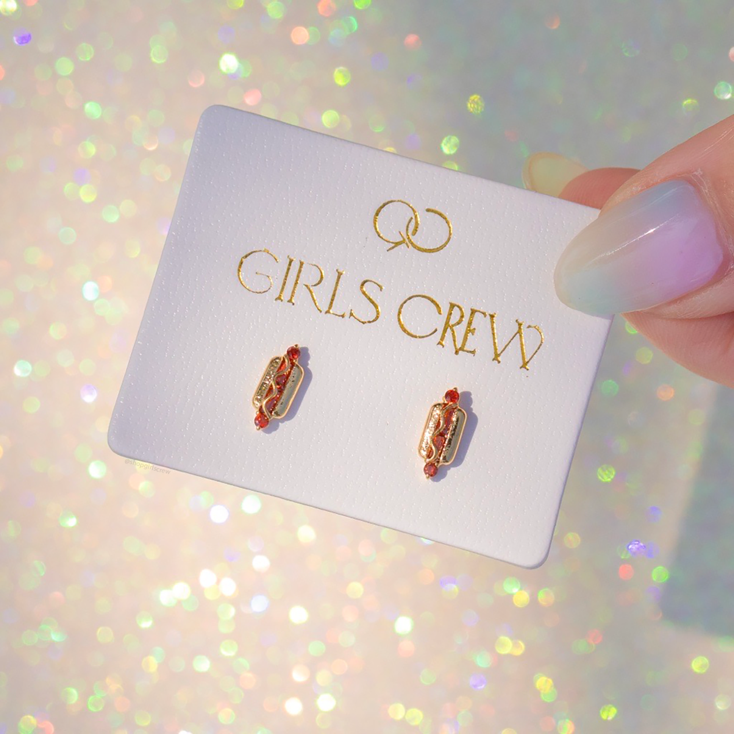 Girls Crew Hot Dog Studs: Silver