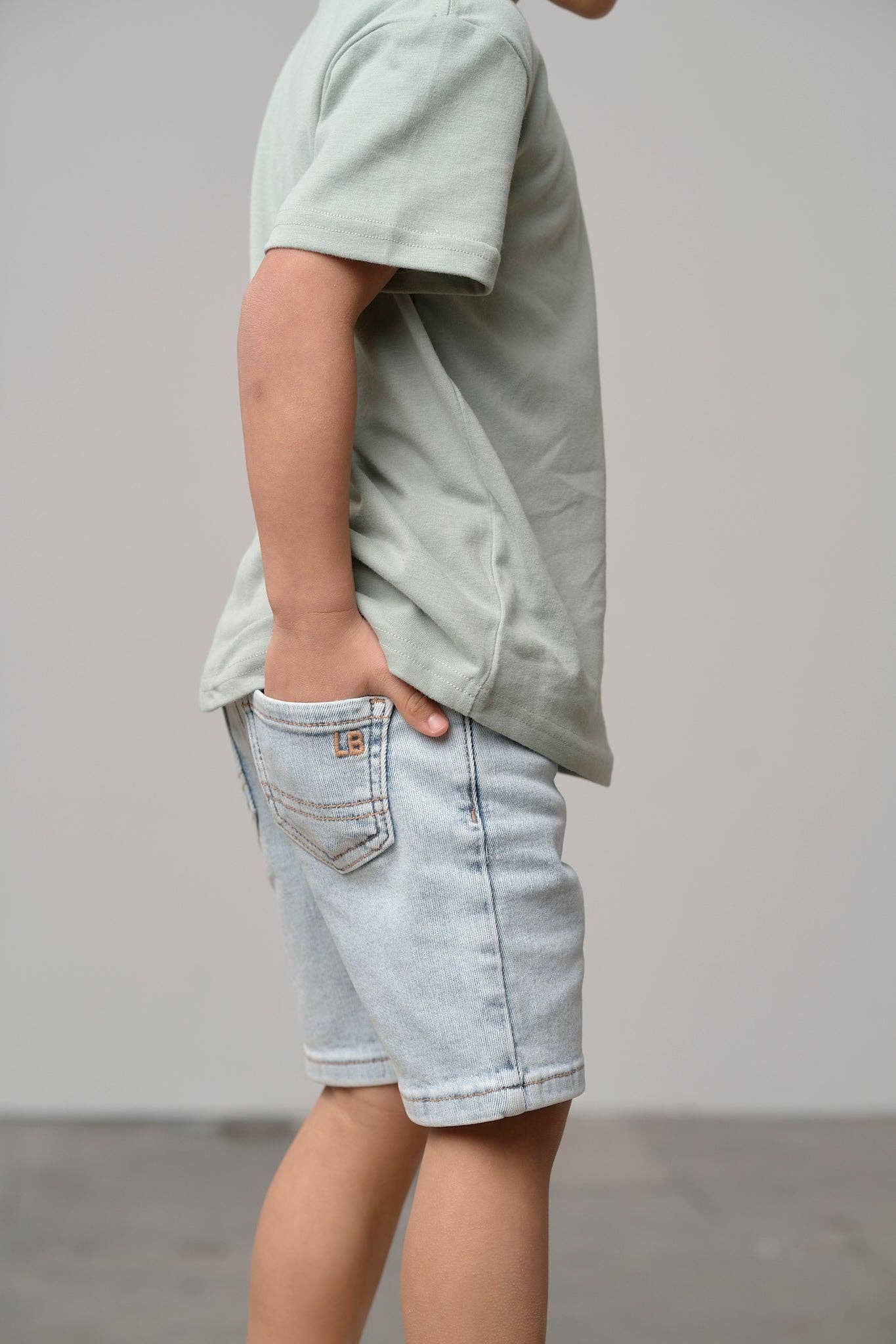 Little Bipsy Straight Denim Short - Light Wash