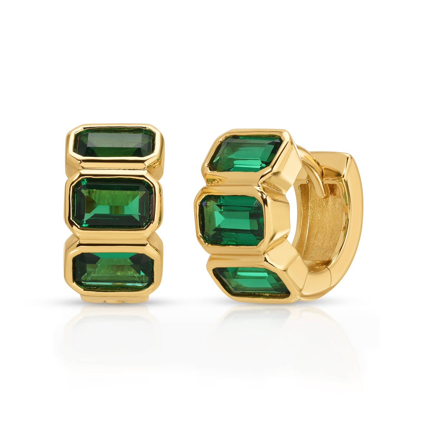 Jurate Sunset Emerald Hoop Earrings