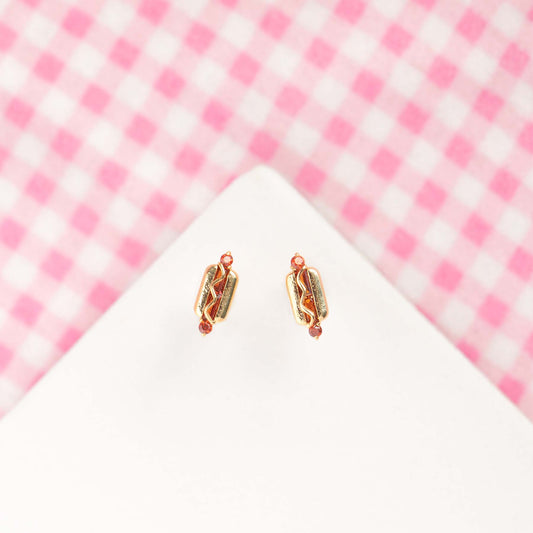 Girls Crew Hot Dog Studs: Silver