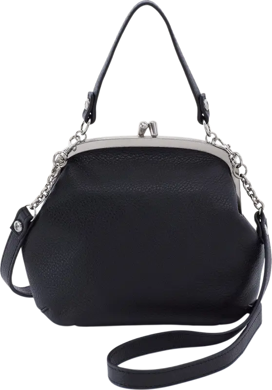 HOBO Alba Frame Small Shoulder Bag In Pebble Leather- Black