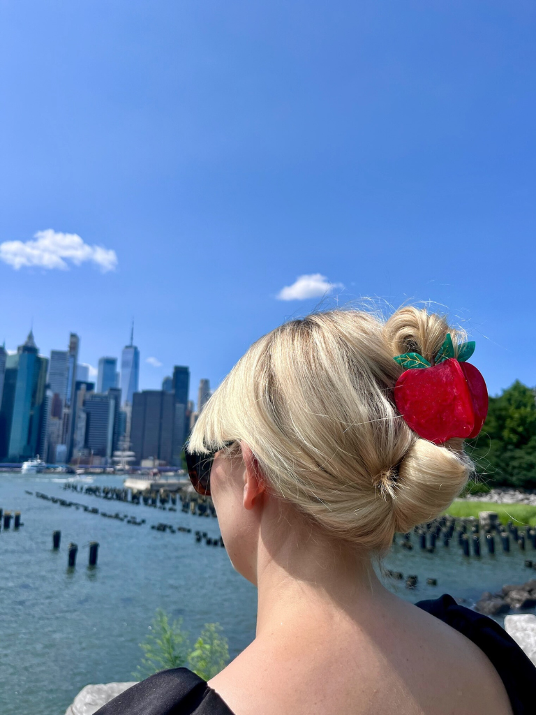 Solar Eclipse Hand-painted Big Apple Claw Hair Clip