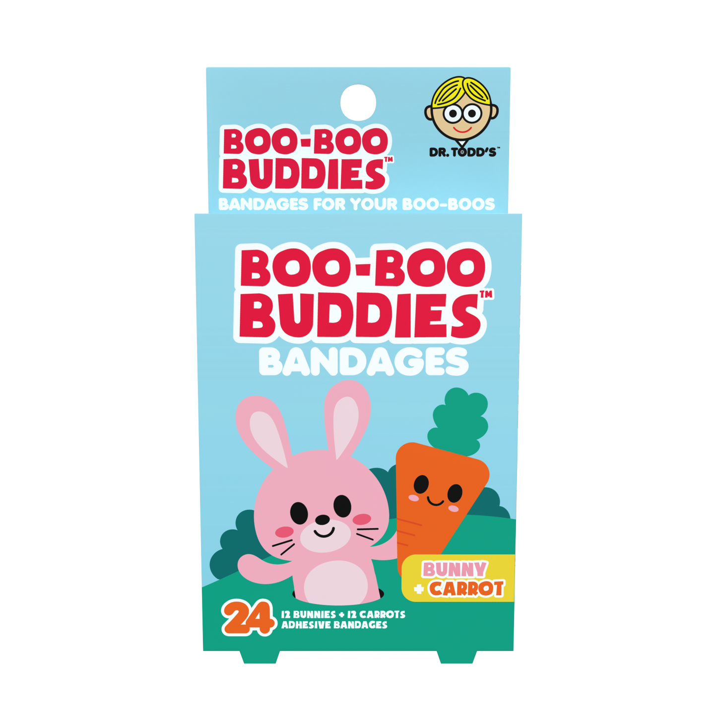 Kids Bandages – Bunny + Carrot (24 Count, Latex-Free)