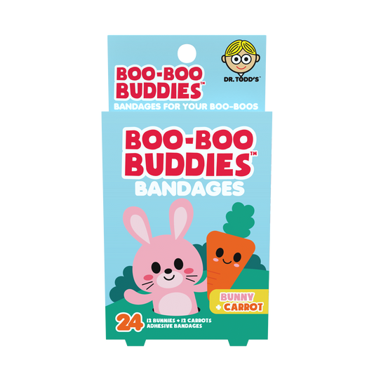 Kids Bandages – Bunny + Carrot (24 Count, Latex-Free)