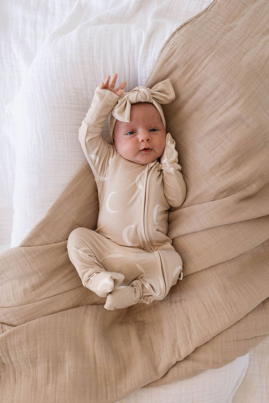 Forever French Baby Bamboo Zip Pajamas- Luna