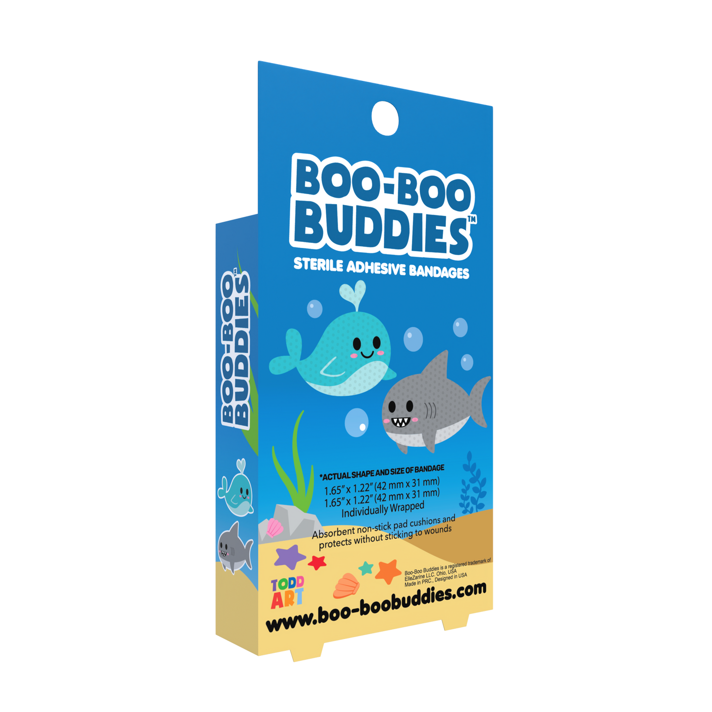 Kids Bandages – Shark + Whale (24 Count, Latex-Free)