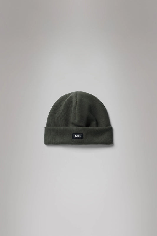 Rains Ribbed Fleece Beanie- Green