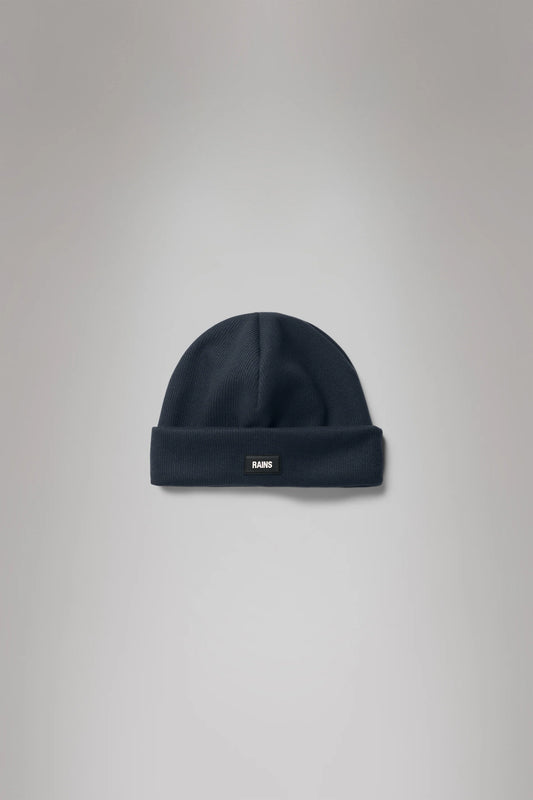 Rains Ribbed Fleece Beanie- Navy