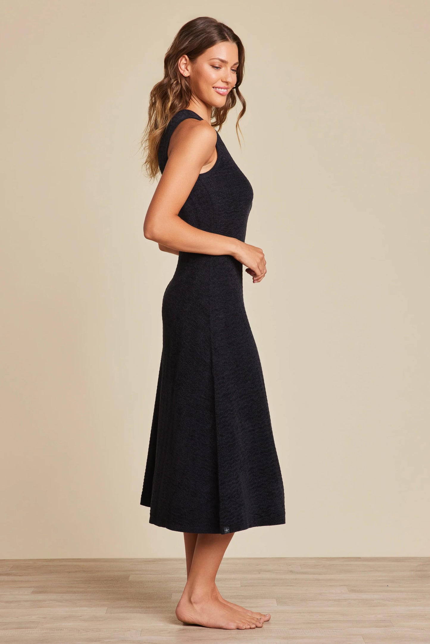 Barefoot DreamsCozyChic Ultra Lite® Pointelle Tank Dress- Black