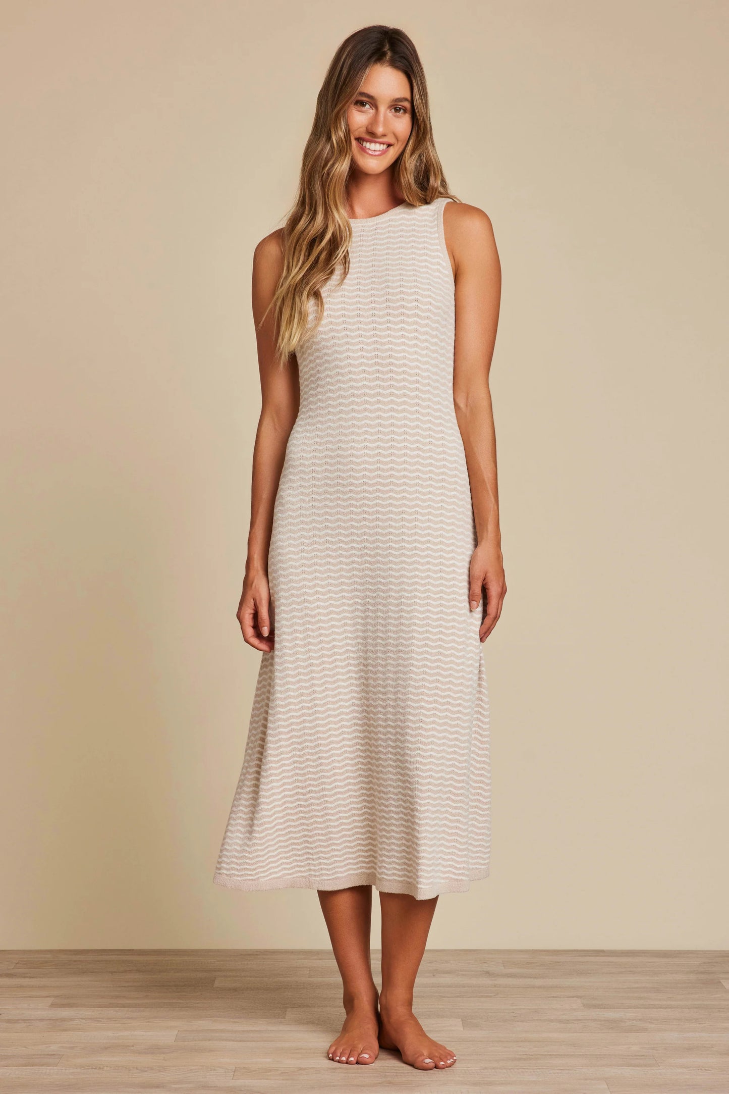 Barefoot DreamsCozyChic Ultra Lite® Pointelle Tank Dress- Stone/Pearl