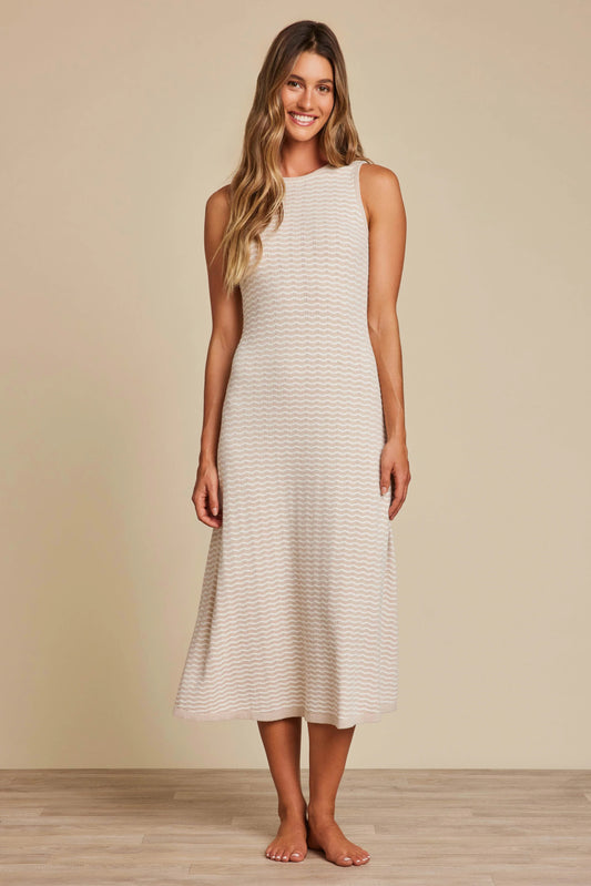 Barefoot DreamsCozyChic Ultra Lite® Pointelle Tank Dress- Stone/Pearl
