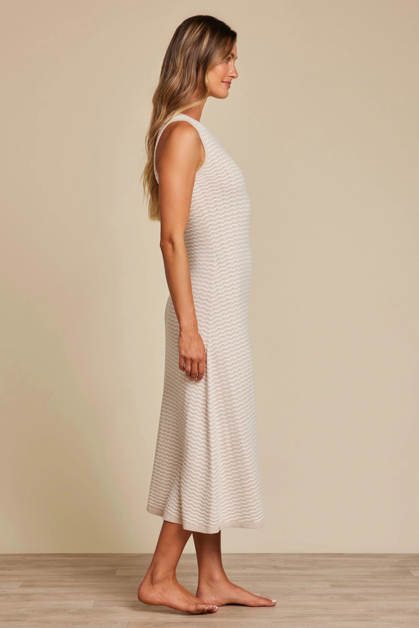 Barefoot DreamsCozyChic Ultra Lite® Pointelle Tank Dress- Stone/Pearl