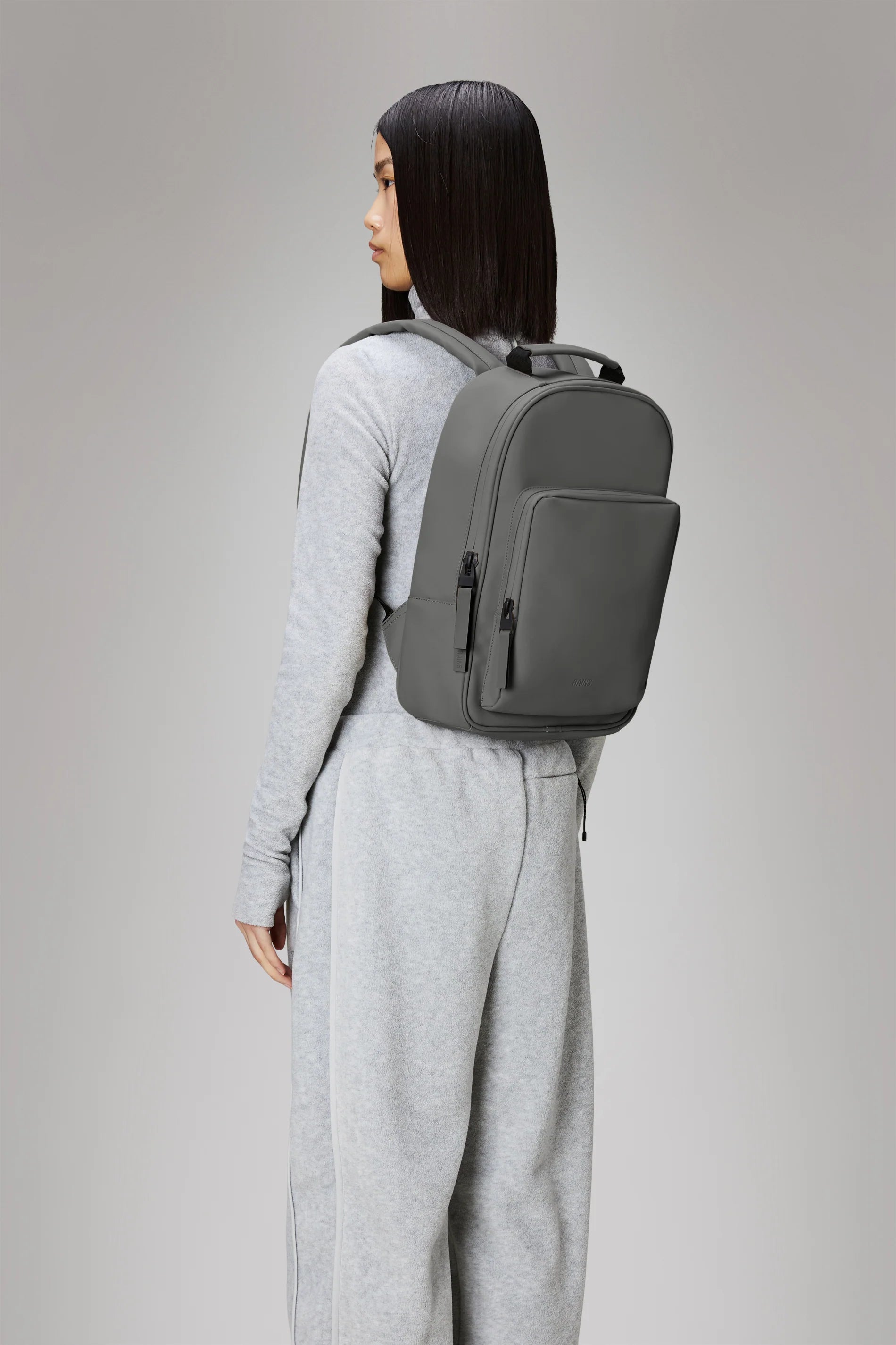 book backpack rains Rains Book Daypack- Grey – P E A C H E S
