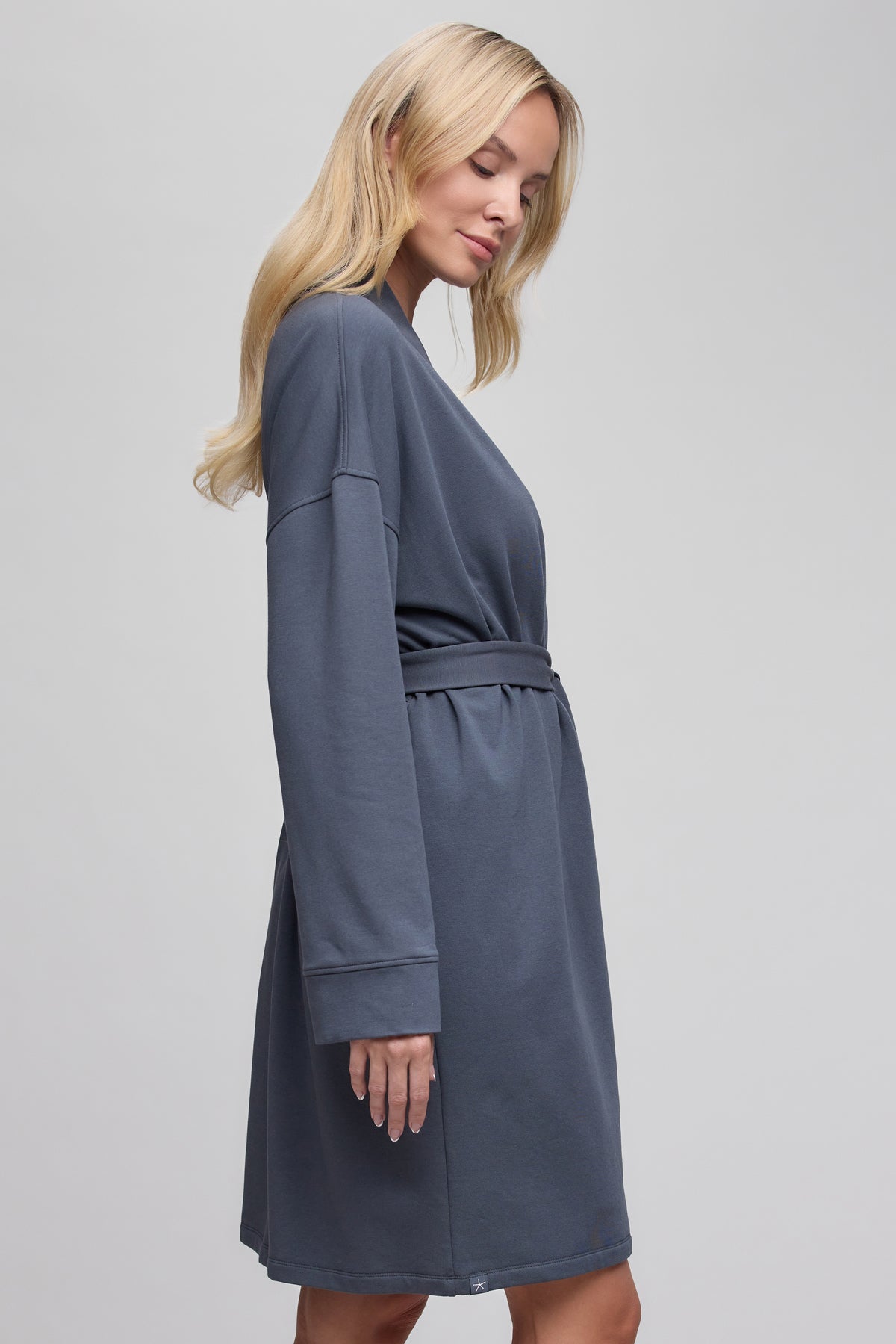 Barefoot Dreams Brushed Luxe Lounge Robe-Slate Blue