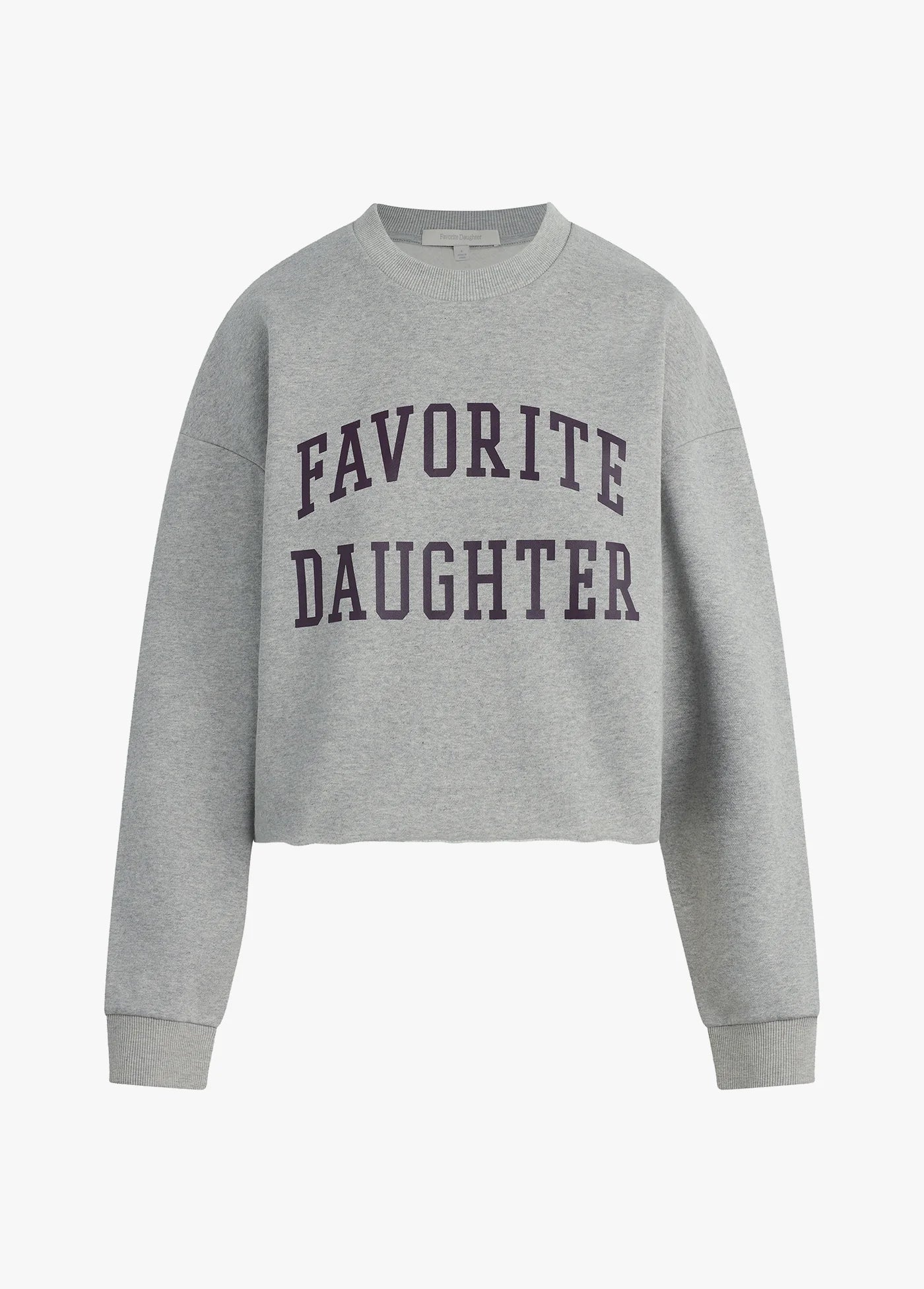 Favorite Daughter The Cropped Collegiate Sweatshirt- Heather Grey/ Burgundy