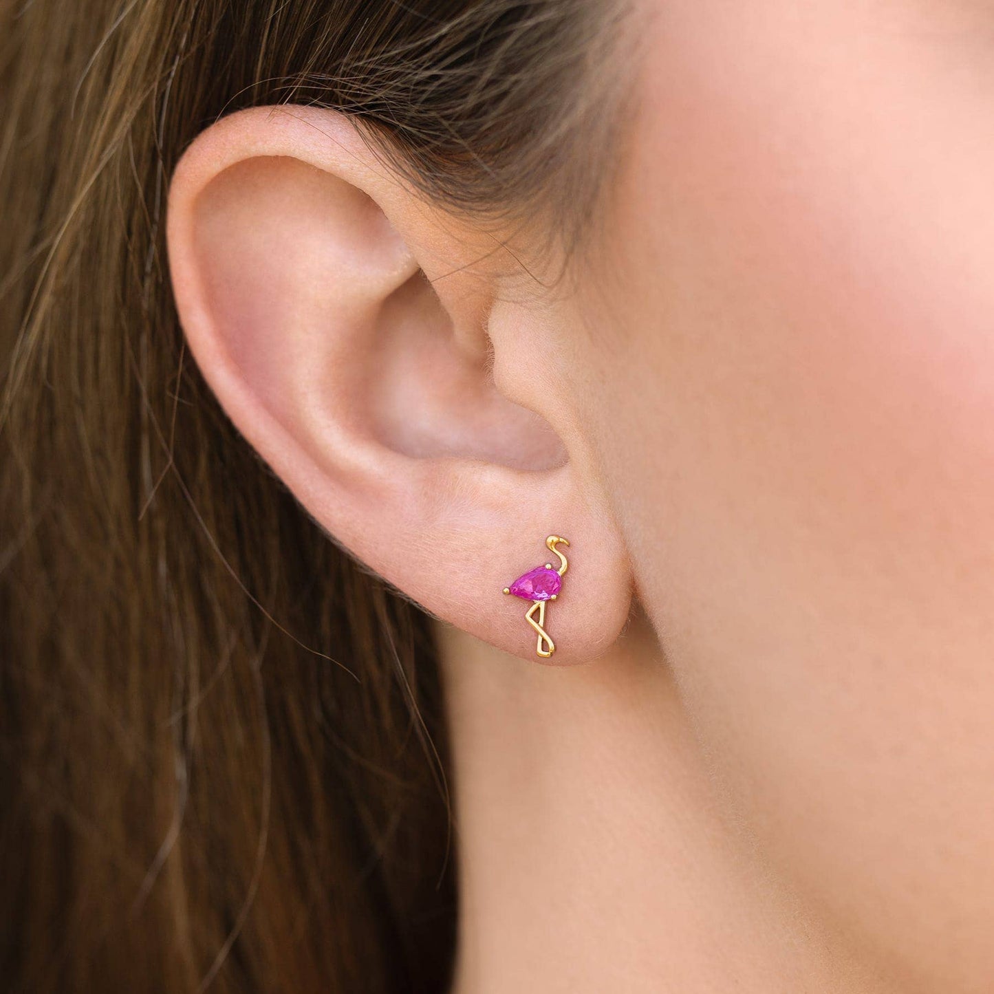 Girls Crew Flamingo Studs