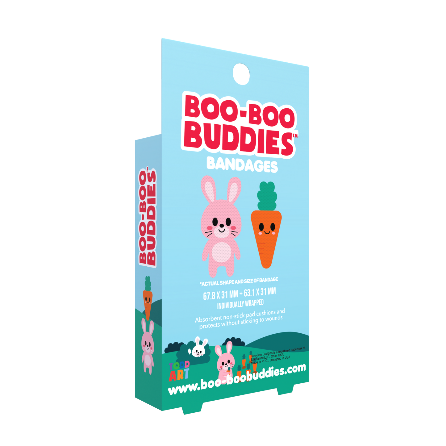 Kids Bandages – Bunny + Carrot (24 Count, Latex-Free)