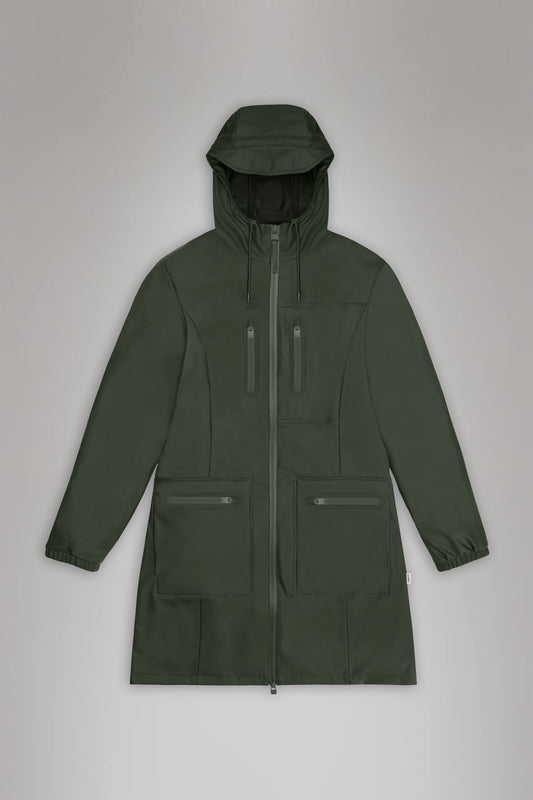 Rains Cargo Curve Jacket- Green