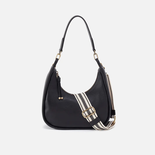 HOBO Cass Small Shoulder Bag In Pebble Leather- Black