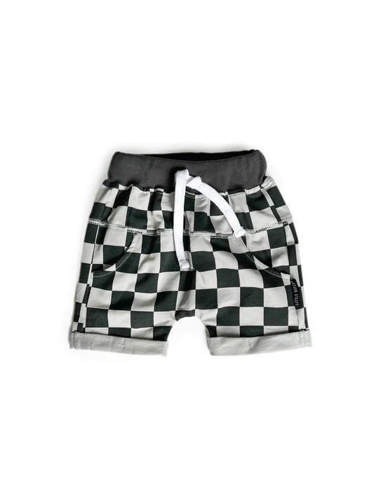 Harem Short- Pewter Check