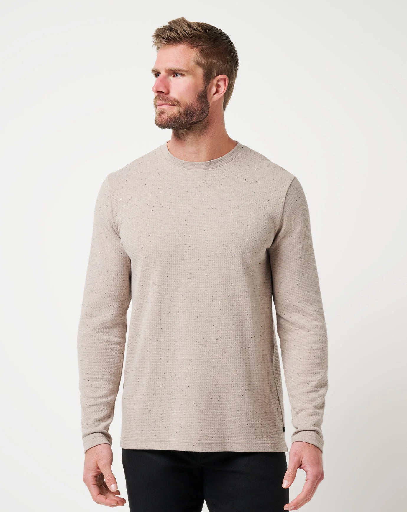 Travis Mathew Cloud Waffle Crew- Oxford Tan