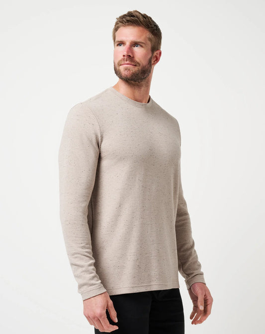 Travis Mathew Cloud Waffle Crew- Oxford Tan