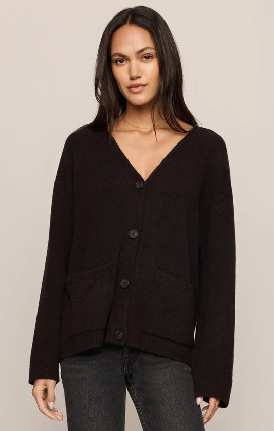 Z Supply Cozy Moment Cardigan- Dark Roast
