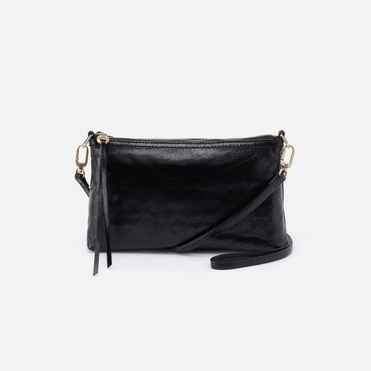 HOBO Darcy Crossbody in Polished Leather- Black