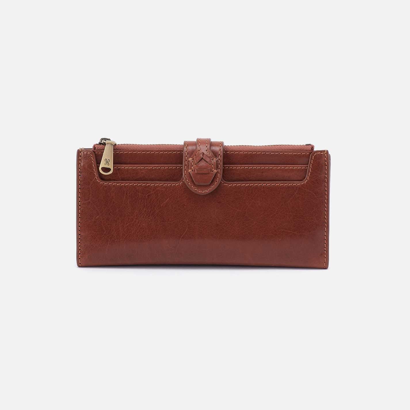HOBO Dunn Continental Wallet in Patina Leather- Pecan Ridge