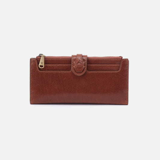 HOBO Dunn Continental Wallet in Patina Leather- Pecan Ridge