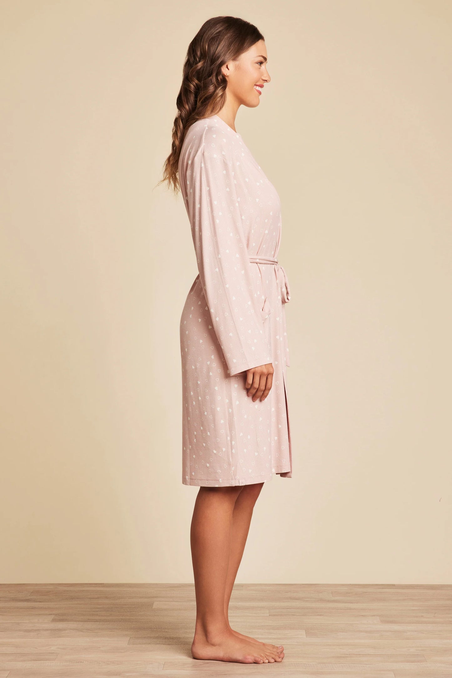 Barefoot Dreams Ultra Soft Rib Robe- Dusty Rose