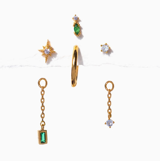 Girls Crew Emerald Dreamscape Interchangeable Earring Set