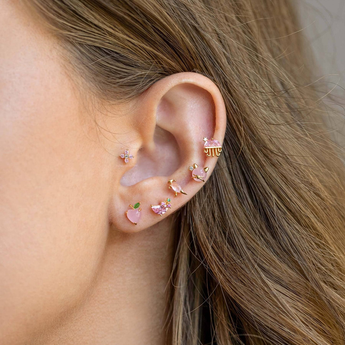 Girls Crew Peach Studs