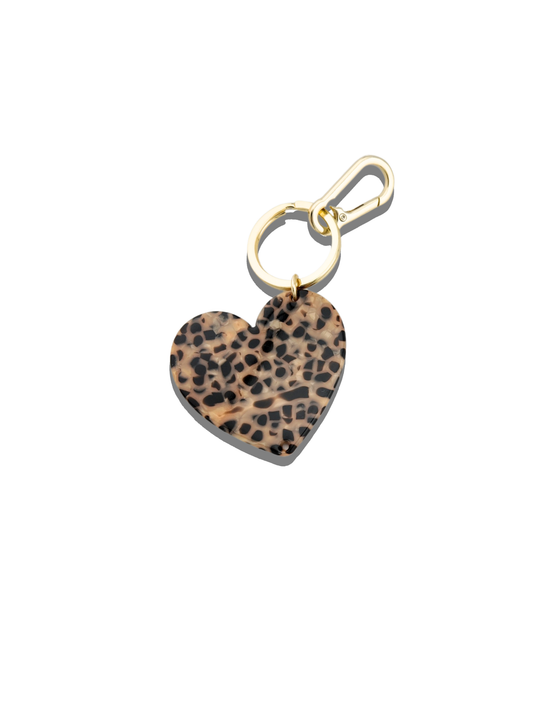 Solar Eclipse Handmade Heart Bag Charm + Keychain