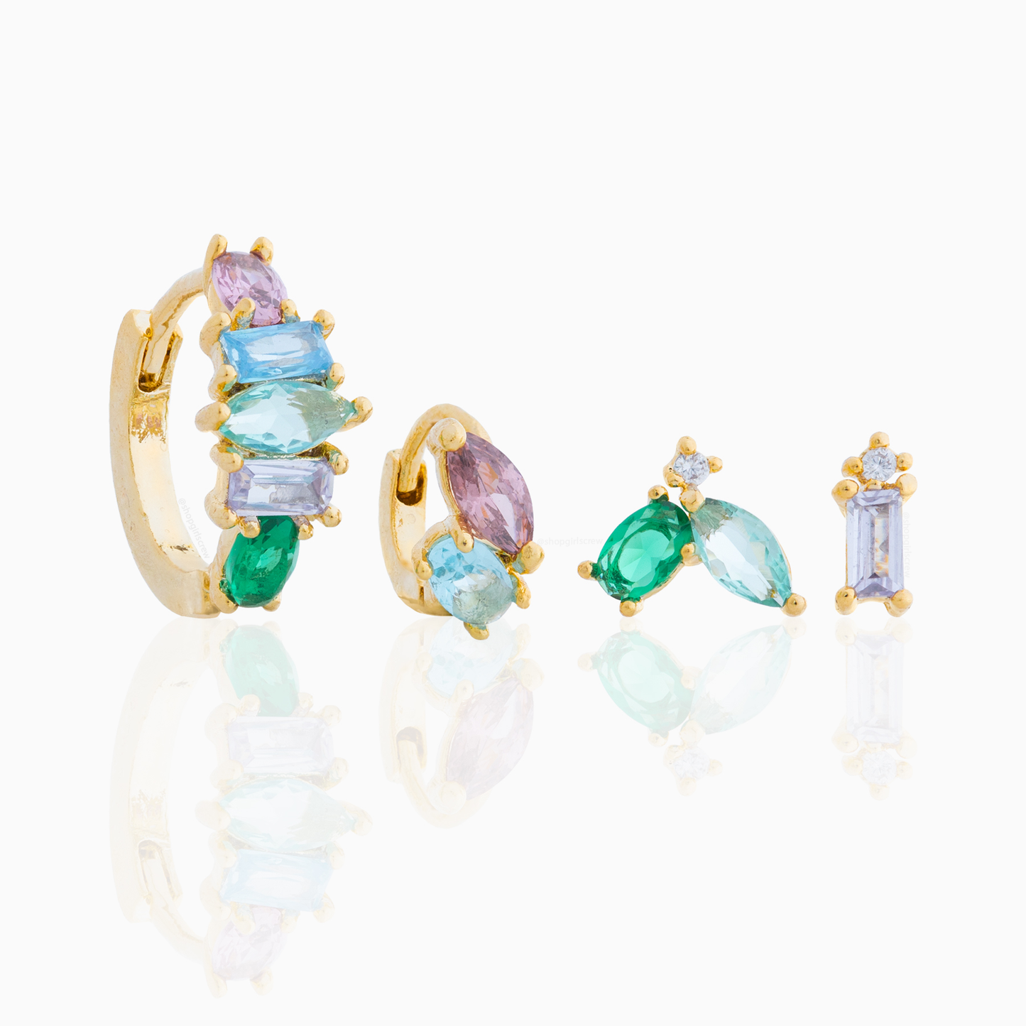 Girls Crew Flora and Fauna Earring Set: Gold