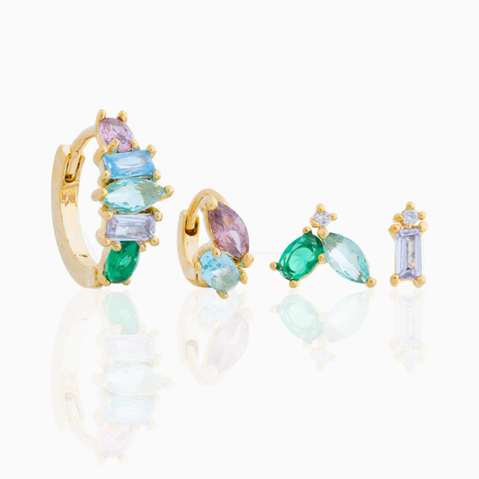 Girls Crew Flora and Fauna Earring Set: Gold