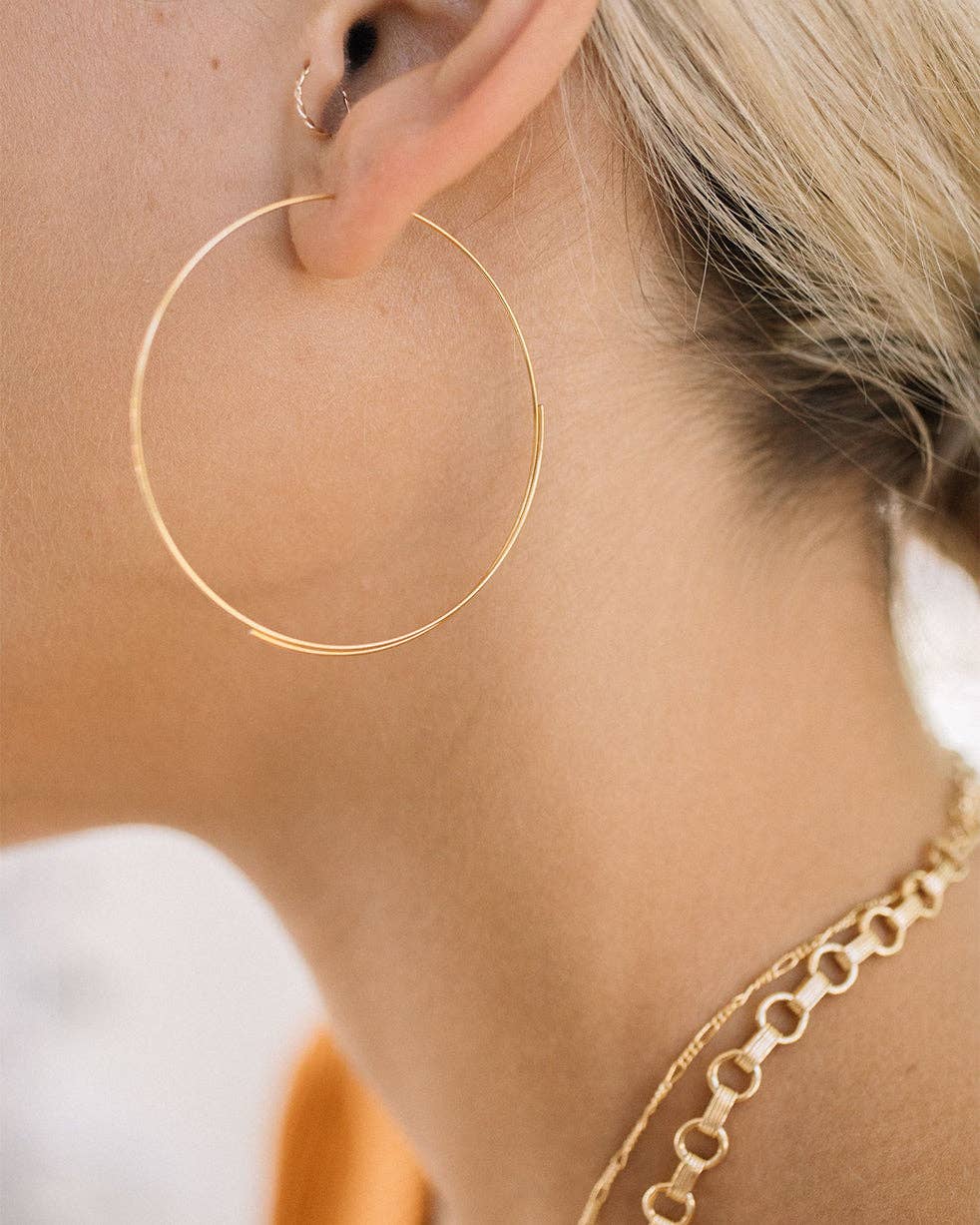 Jurate Hadley Hoops : White Gold