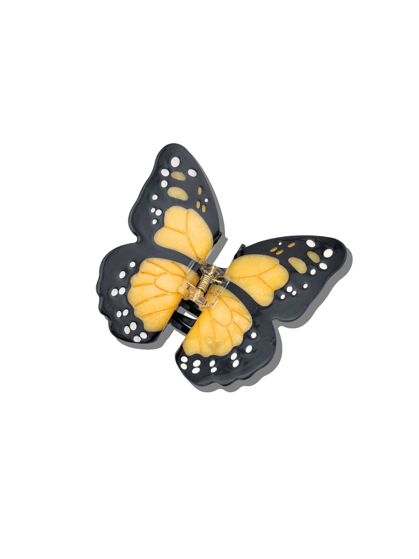 Solar Eclipse Hand-painted Monarch Butterfly Claw Hair Clip |Yellow