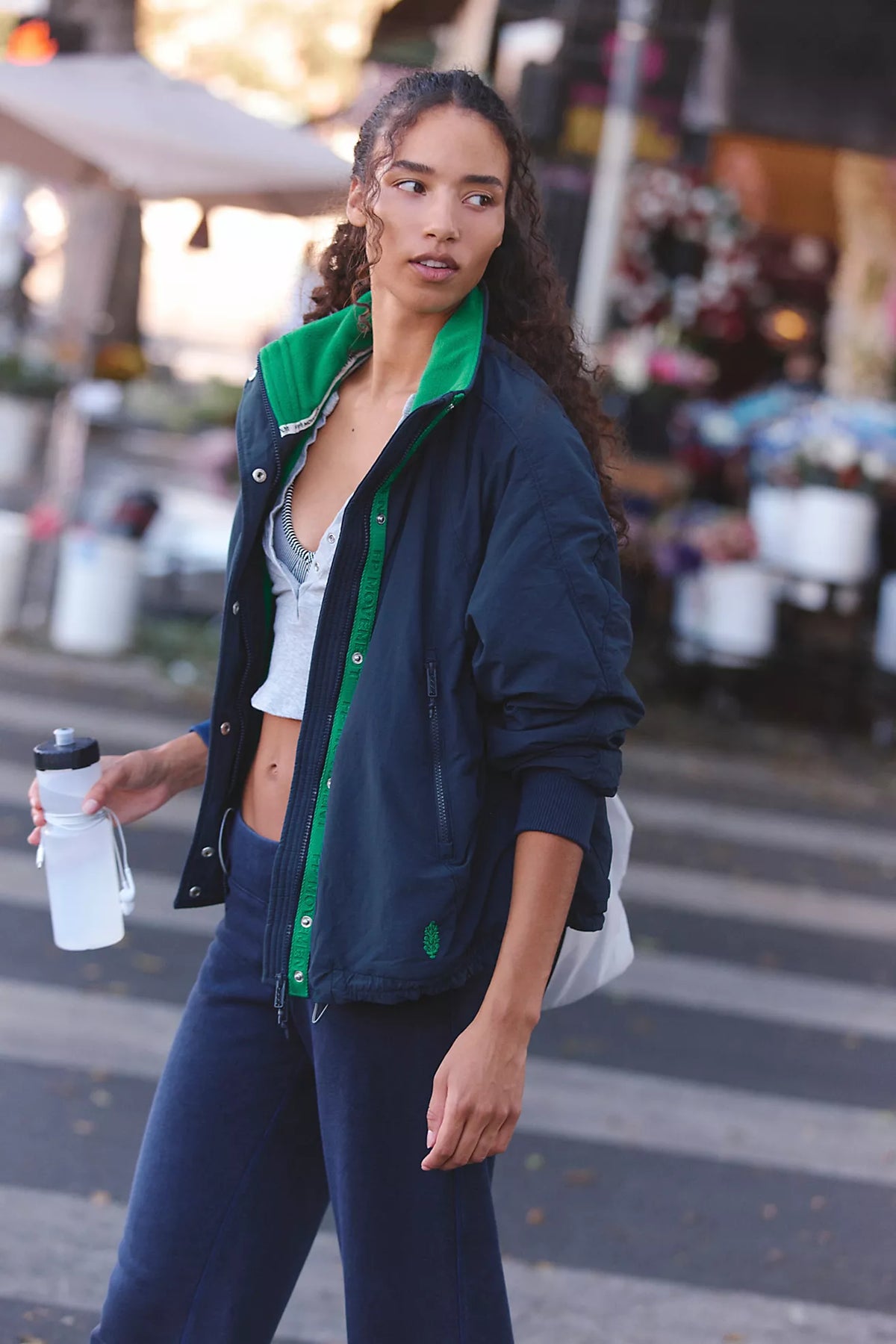 Free People Field Tripper Jacket- Midnight Navy Combo