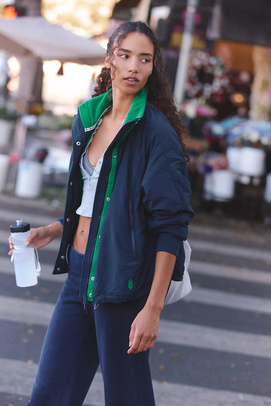 Free People Field Tripper Jacket- Midnight Navy Combo
