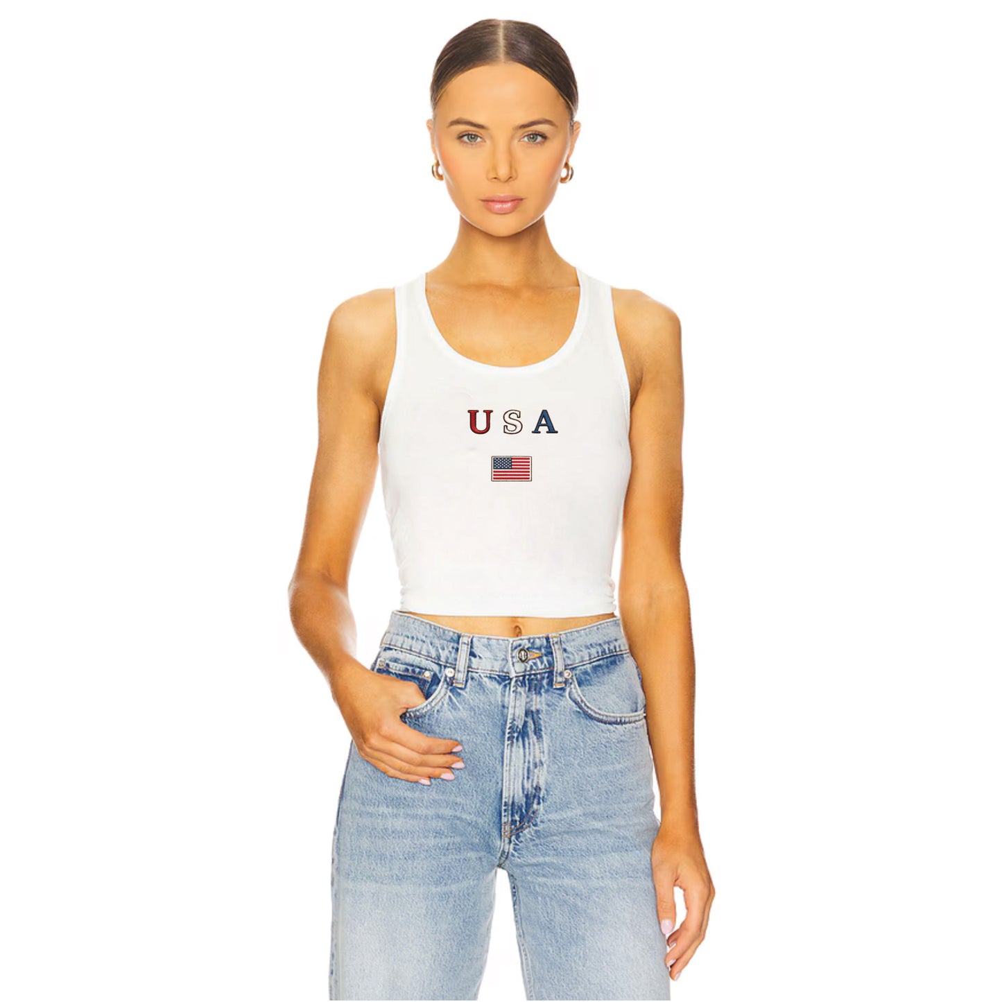 The Laundry Room Lil USA Flag Rib Tank