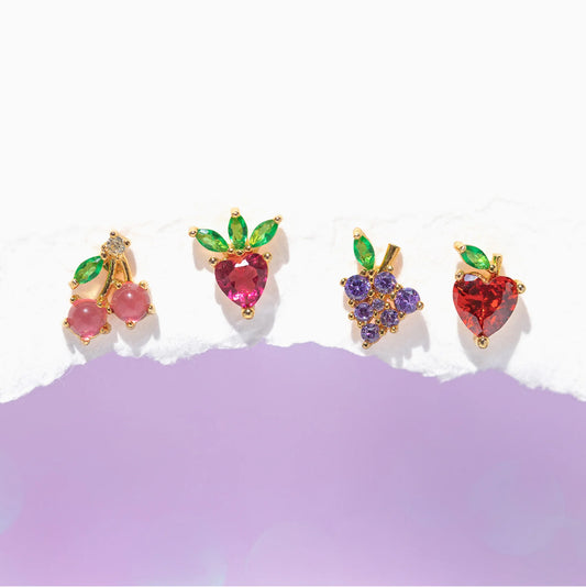 Girls Crew Fruit Basket Stud Set