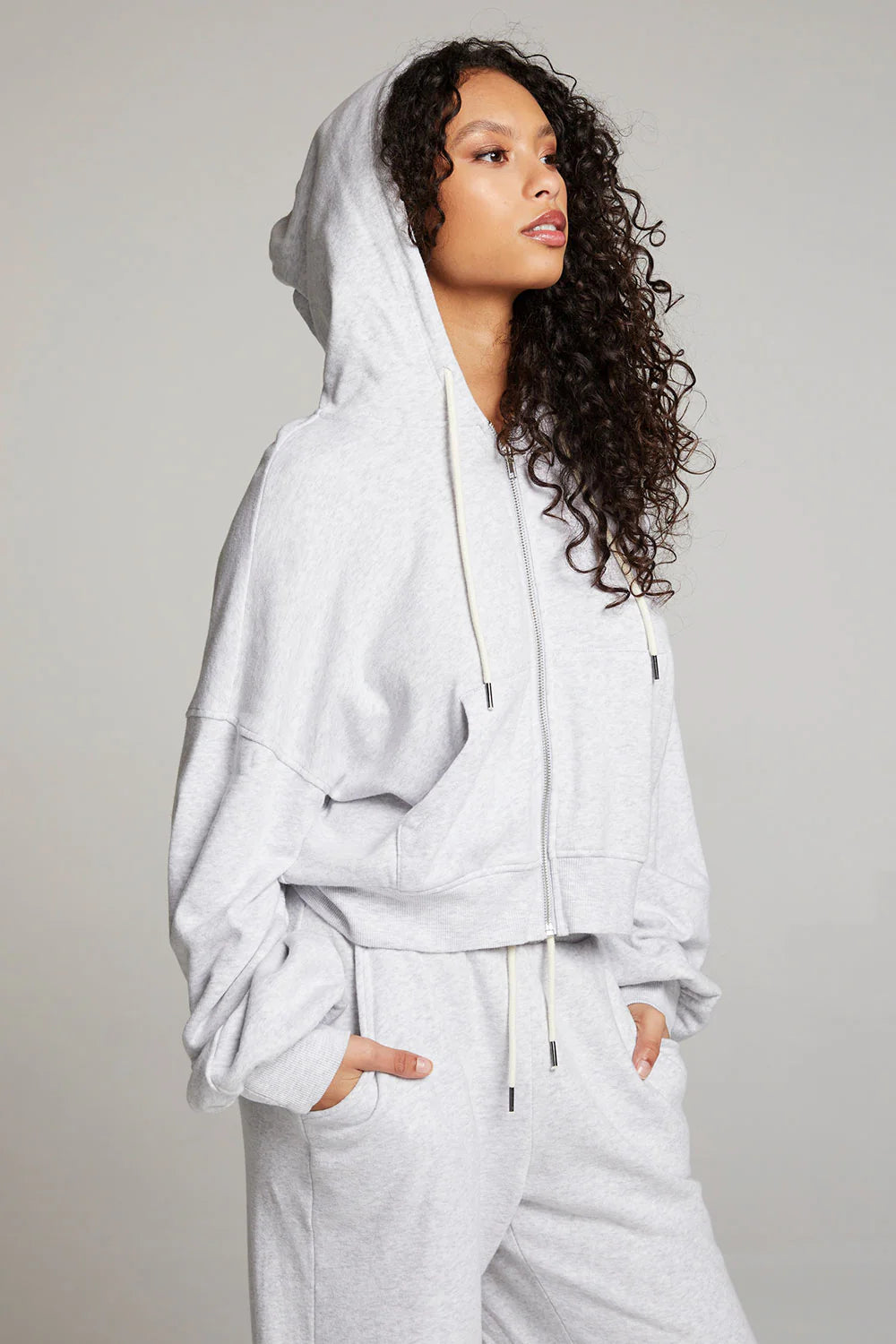 Chaser Abilenee Light Grey Zip Up