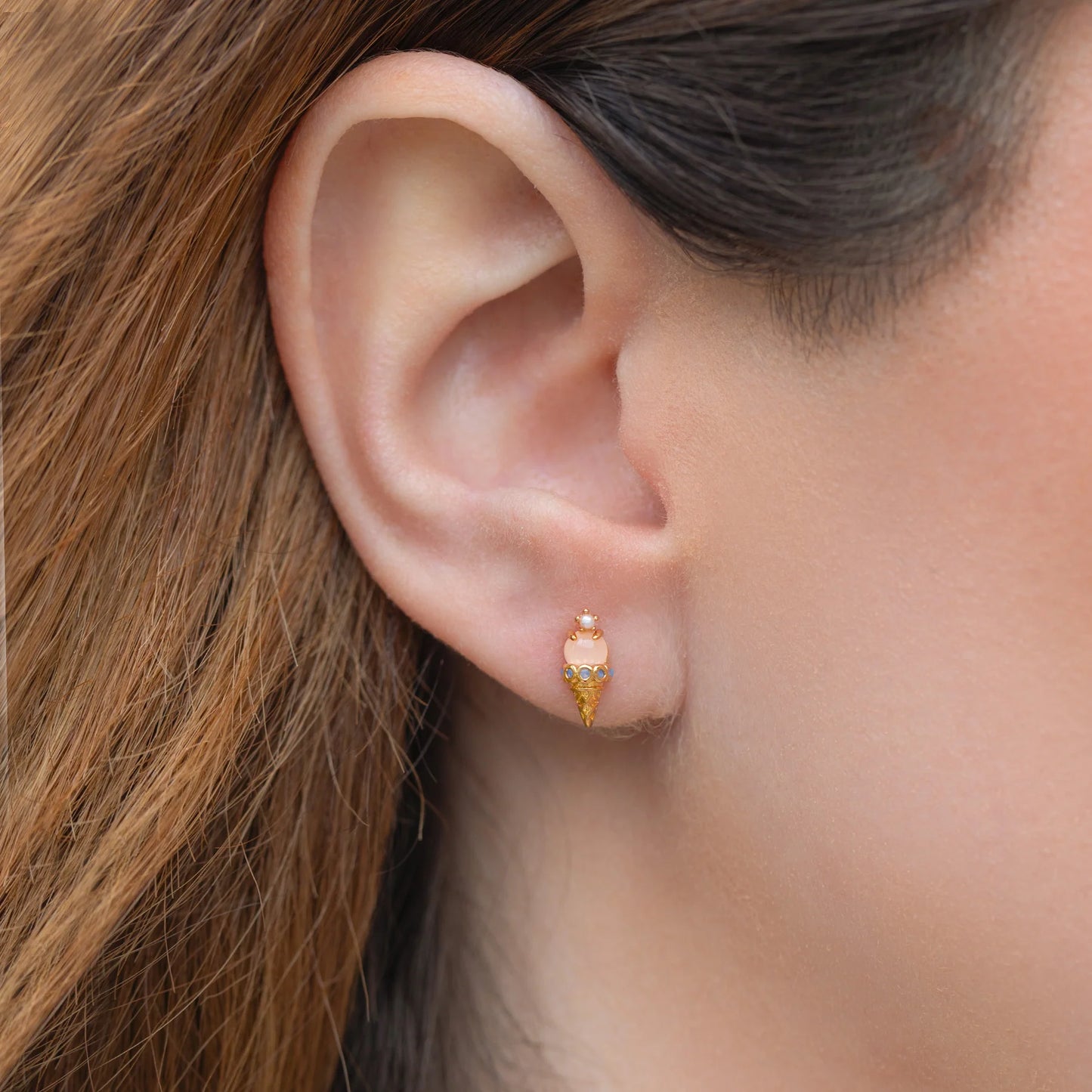 Girls Cream Ice Cream Shop Studs